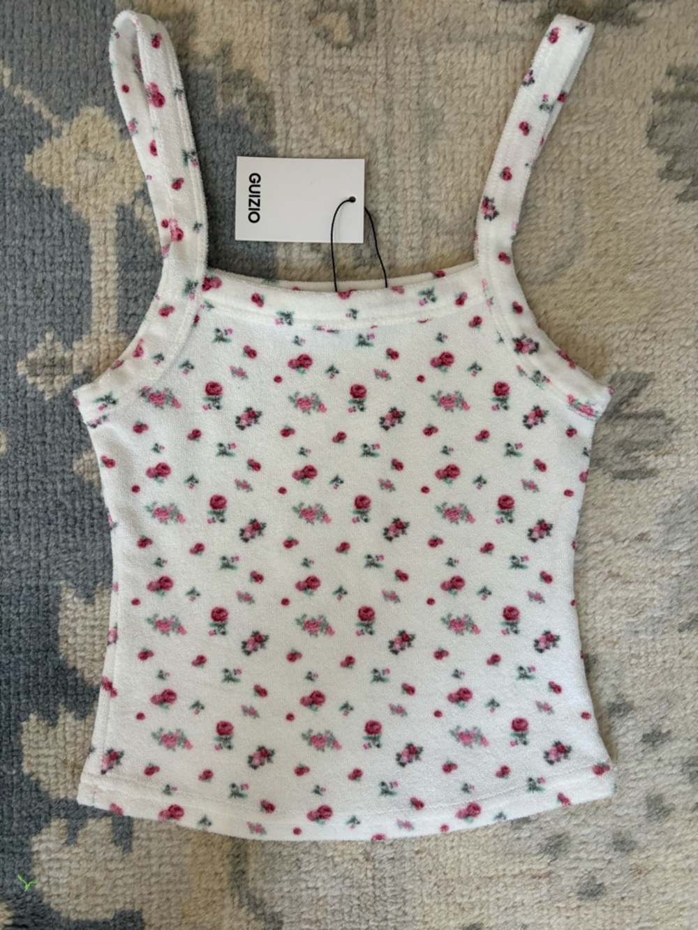 Guizio floral terry tank top